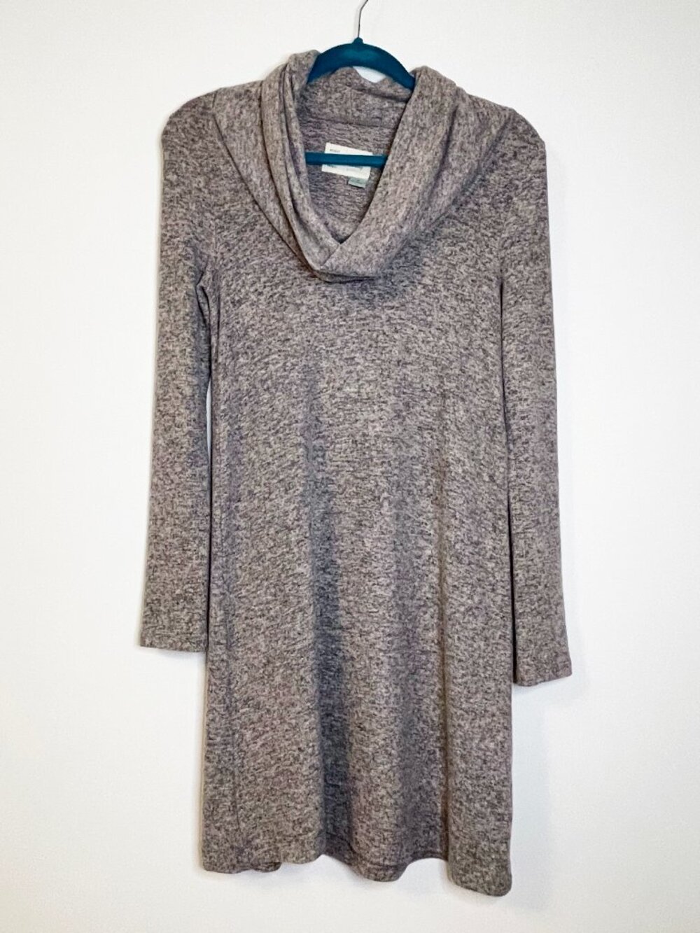 Saturday Sunday Anthropologie Gray Cowl Neck Sweater Dress XS Soft Knit Cozy